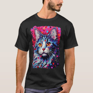Pop Art Maine Coon Kat Hart T-shirt