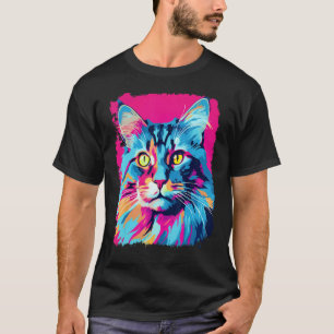 Pop Art Maine Coon Kat Roze T-shirt