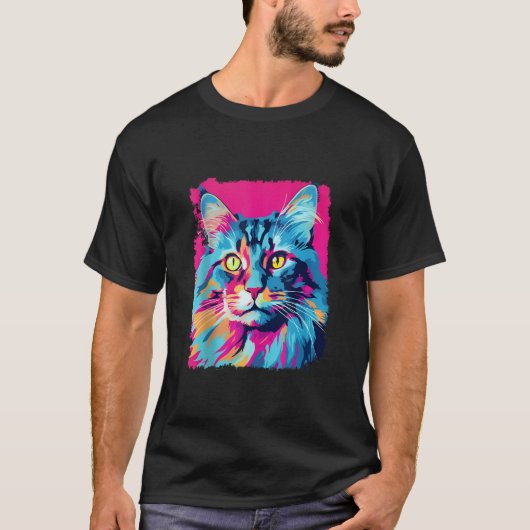 Pop Art Maine Coon Kat Roze Tanktop (Voorkant)