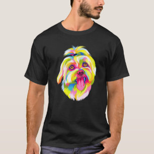 Pop Art Maltese cute Paw Mannen Vrouwen Kinder hon T-shirt