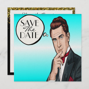 Pop Art Man Formal Celebration Invitation