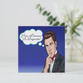 Pop Art Man Plechtige Viering Uitnodiging (Staand voorkant)