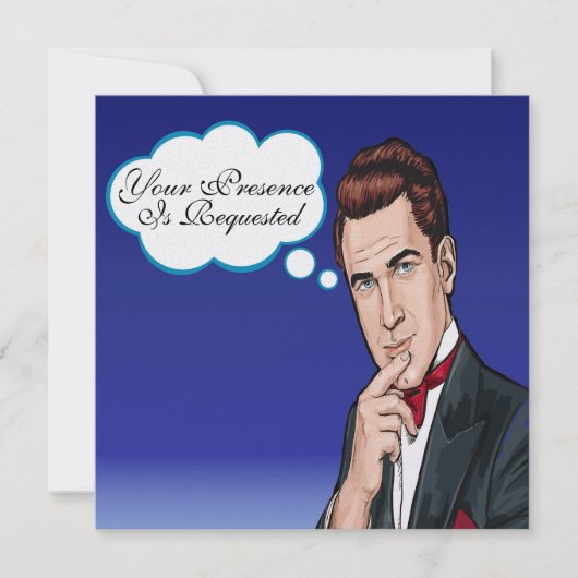 Pop Art Man Plechtige Viering Uitnodiging (Voorkant)