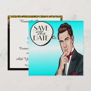 Pop Art Man Plechtige Viering Uitnodiging