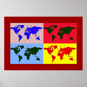 pop art map decor poster