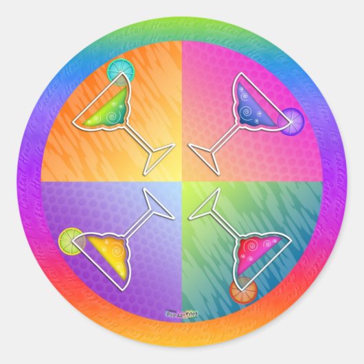 Pop Art MARGARITAS STICKER (rond) (Voorkant)