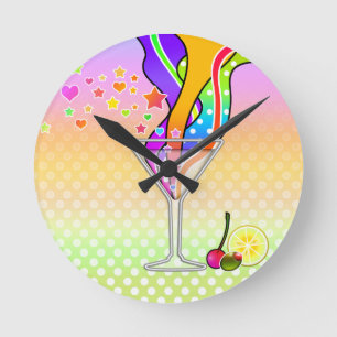 POP ART MARTINI IN ZESTIGER JAREN STIJL RONDE KLOK