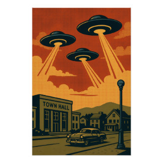 Pop Art MCM Alien Invasion Perfect Poster
