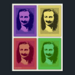 Pop Art Meher Baba Portrait Poster Imprimer<br><div class="desc">Si tu avais connu Meher Baba ? Un rendu pop art en 4 couleurs.</div>