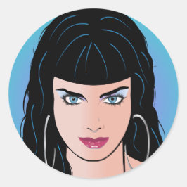 Pop Art Meisje - Alicia Ronde Sticker