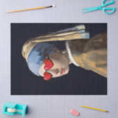 Pop Art Meisje met een Parel Oorbel Decoupage Tissuepapier (Craft)