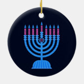 Pop Art Menorah Keramisch Ornament (Achterkant)