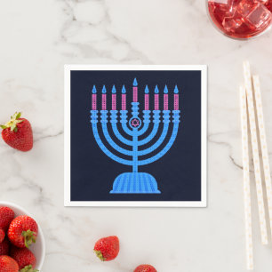 Pop Art Menorah Napkins Servet