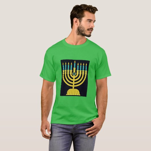 Pop Art Menorah T-shirt (Voorkant volledig)
