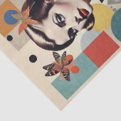 Pop Art Mid Century collage: vrouw en vlinders Tissuepapier (Detail)