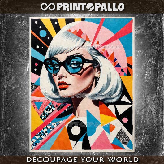 Pop Art Mid Century vrouw met mode bril Tissuepapier