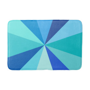 Pop Art Modern 60s Funky Geometric Rays in Blue Badmat