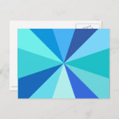 Pop Art Modern 60s Funky Geometric Rays in Blue Briefkaart (Voorkant / Achterkant)