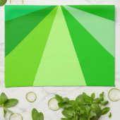 Pop Art Modern 60s Funky Geometric Rays in Green Theedoek (Gevouwen)