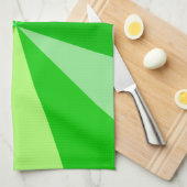 Pop Art Modern 60s Funky Geometric Rays in Green Theedoek (Quarter Fold)