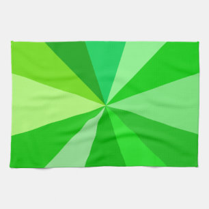 Pop Art Modern 60s Funky Geometric Rays in Green Theedoek