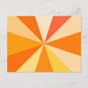 Pop Art Modern 60s Funky Geometric Rays in Oranje Briefkaart