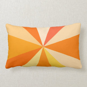 Pop Art Modern 60s Funky Geometric Rays in Oranje Kussen