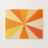 Pop Art Modern 60s Funky Geometric Rays in Oranje Legpuzzel (Horizontaal)