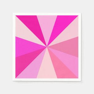 Pop Art Modern 60s Funky Geometric Rays in Roze Servet