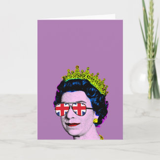 Pop Art Modern Plezier HM Koningin in Union Jack-b Kaart