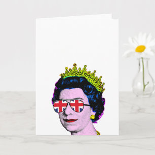 Pop Art Modern Plezier HM Koningin in Union Jack-b Kaart