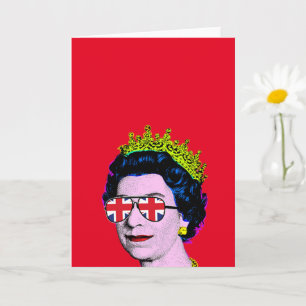 Pop Art Moderne Pret HM Koningin in Union Jack-bri Kaart