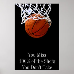 Pop Art Motivatie Citaat Basketball Deuren Poster