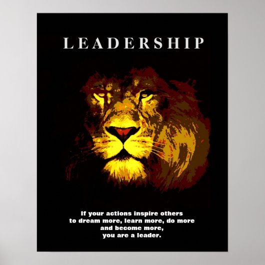 Pop Art Motivational Leadership Poster du lion (Devant)