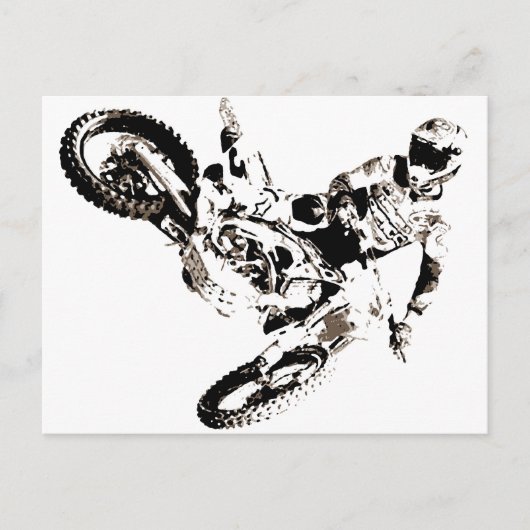 Pop Art Motocross Motorcyle Sport Briefkaart (Voorkant)