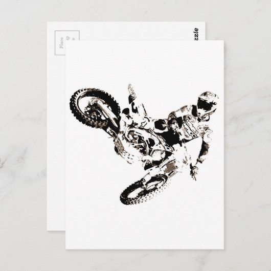 Pop Art Motocross Motorcyle Sport Briefkaart (Voorkant / Achterkant)