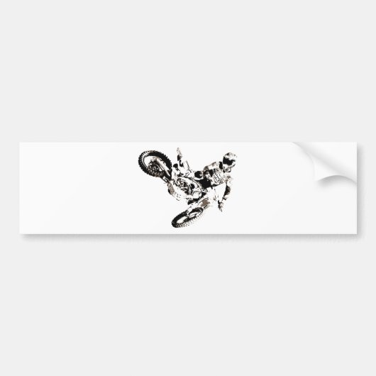Pop Art Motocross Motorcyle Sport Bumpersticker (Voorkant)