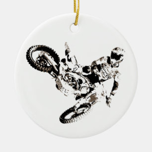 Pop Art Motocross Motorcyle Sport Keramisch Ornament