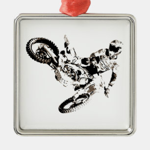 Pop Art Motocross Motorcyle Sport Metalen Ornament