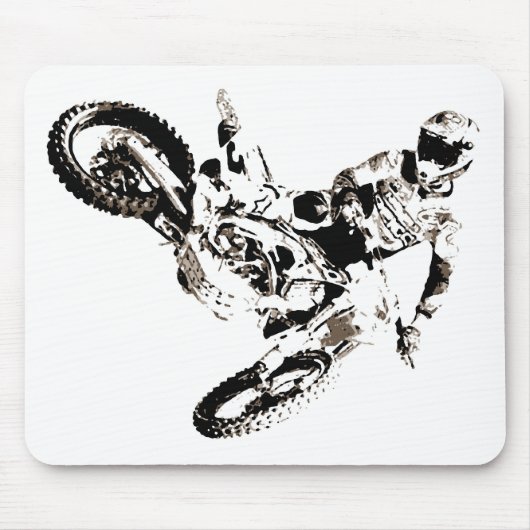 Pop Art Motocross Motorcyle Sport Muismat (Voorkant)