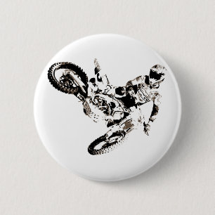 Pop Art Motocross Motorcyle Sport Ronde Button 5,7 Cm