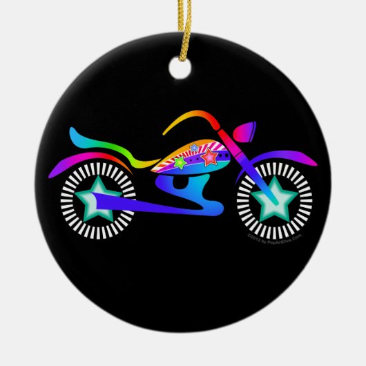 Pop Art MOTORCYCLUS-versiering Keramisch Ornament (Voorkant)
