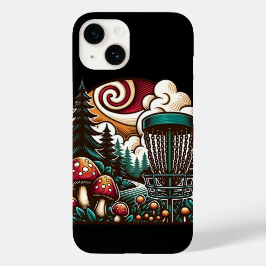 Pop Art Mushrooms en Disc Golf Course Ai Art Case-Mate iPhone Case (Achterkant)