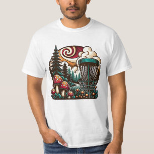 Pop Art Mushrooms en Disc Golf Course Ai Art T-shirt