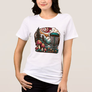Pop Art Mushrooms en Disc Golf Course Ai Art Tri-Blend Shirt