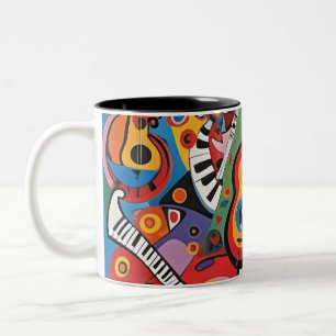 Pop Art Musical 001 Tweekleurige Koffiemok