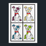 Pop Art Mutt / Bully Breed<br><div class="desc">Dessin de chien mignon et coloré que j'ai transformé en cette impression. Mutt / Bully Breed</div>