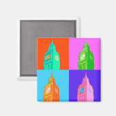 Pop Art Neon Big Ben Magneet (Voorkant / Achterkant)