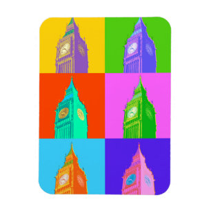 Pop Art Neon Big Ben Magneet