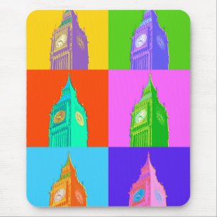 Pop Art Neon Big Ben Muismat